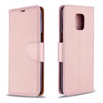 For Xiaomi Redmi Note 9S / Note 9 Pro / Note 9 Pro Max Litchi Texture  Pure Color Horizontal Flip PU Leather Case with Holder & Card Slots & Wallet & Lanyard(Rose Gold)