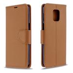 For Xiaomi Redmi Note 9S / Note 9 Pro / Note 9 Pro Max Litchi Texture  Pure Color Horizontal Flip PU Leather Case with Holder & Card Slots & Wallet & Lanyard(Brown)
