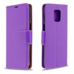 For Xiaomi Redmi Note 9S / Note 9 Pro / Note 9 Pro Max Litchi Texture  Pure Color Horizontal Flip PU Leather Case with Holder & Card Slots & Wallet & Lanyard(Purple)