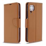 For Huawei P40 Lite Litchi Texture  Pure Color Horizontal Flip PU Leather Case with Holder & Card Slots & Wallet & Lanyard(Brown)