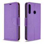 For Huawei P40 Lite E / Y7P Litchi Texture  Pure Color Horizontal Flip PU Leather Case with Holder & Card Slots & Wallet & Lanyard(Purple)
