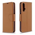 For Huawei Honor 20S Litchi Texture  Pure Color Horizontal Flip PU Leather Case with Holder & Card Slots & Wallet & Lanyard(Brown)