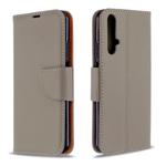 For Huawei Honor 20S Litchi Texture  Pure Color Horizontal Flip PU Leather Case with Holder & Card Slots & Wallet & Lanyard(Grey)