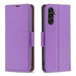 For Samsung Galaxy A14 5G Litchi Texture Pure Color Leather Phone Case(Purple)