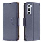 For Samsung Galaxy S23 5G Litchi Texture Pure Color Leather Phone Case(Blue)