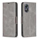 For OPPO A17 Lambskin Texture Leather Phone Case(Grey)