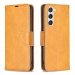 For Samsung Galaxy S23 5G Lambskin Texture Leather Phone Case(Yellow)