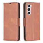 For Samsung Galaxy S23 5G Lambskin Texture Leather Phone Case(Brown)
