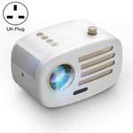 AUN PH30C 2.7 inch 150 Lumens 1280x720P Sync Screen LED Mini Projector, Plug Type:UK Plug(White)