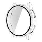 For Samsung Galaxy Watch5 40mm Single Row Diamond PC+Tempered Glass Watch Case(Transparent)