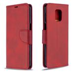 For Xiaomi Redmi Note 9S / Note 9 Pro / Note 9 Pro Max Retro Lambskin Texture Pure Color Horizontal Flip PU Leather Case with Holder & Card Slots & Wallet & Lanyard(Red)