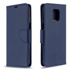 For Xiaomi Redmi Note 9S / Note 9 Pro / Note 9 Pro Max Retro Lambskin Texture Pure Color Horizontal Flip PU Leather Case with Holder & Card Slots & Wallet & Lanyard(Blue)