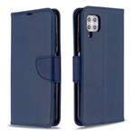 For Huawei P40 Lite Retro Lambskin Texture Pure Color Horizontal Flip PU Leather Case with Holder & Card Slots & Wallet & Lanyard(Blue)