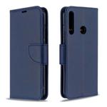 For Huawei P40 Lite E / Y7P Retro Lambskin Texture Pure Color Horizontal Flip PU Leather Case with Holder & Card Slots & Wallet & Lanyard(Blue)