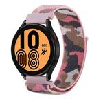 For Samsung Galaxy Watch5 40mm/44mm / Watch5 Pro Camo Nylon Loop Watch Band(Pink Camouflage)