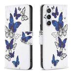 For Samsung Galaxy S23 5G Colored Drawing Pattern Leather Phone Case(Butterflies)