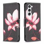 For Samsung Galaxy S23 5G Colored Drawing Pattern Leather Phone Case(Lotus)