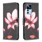 For Xiaomi 12T / 12T Pro / Redmi K50 Ultra Colored Drawing Pattern Leather Phone Case(Lotus)