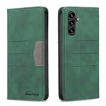For Samsung Galaxy A14 5G BF10 Color Block Magnetic Flip Leather Phone Case(Green)