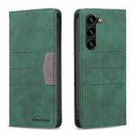 For Samsung Galaxy S23+ 5G BF10 Color Block Magnetic Flip Leather Phone Case(Green)