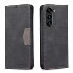 For Samsung Galaxy S23+ 5G BF10 Color Block Magnetic Flip Leather Phone Case(Black)