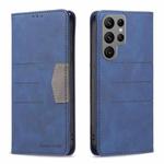 For Samsung Galaxy S23 Ultra 5G BF10 Color Block Magnetic Flip Leather Phone Case(Blue)