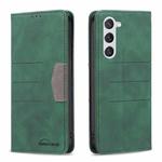 For Samsung Galaxy S23 5G BF10 Color Block Magnetic Flip Leather Phone Case(Green)