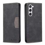 For Samsung Galaxy S23 5G BF10 Color Block Magnetic Flip Leather Phone Case(Black)