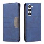 For Samsung Galaxy S23 5G BF10 Color Block Magnetic Flip Leather Phone Case(Blue)