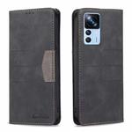 For Xiaomi 12T / 12T Pro / Redmi K50 Ultra BF10 Color Block Magnetic Flip Leather Phone Case(Black)