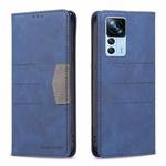 For Xiaomi 12T / 12T Pro / Redmi K50 Ultra BF10 Color Block Magnetic Flip Leather Phone Case(Blue)