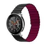 For Samsung Galaxy Watch5 40mm/44mm / Watch5 Pro Two-color Silicone Magnetic Watch Band(Black Wine Red)