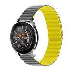 For Samsung Galaxy Watch5 40mm/44mm / Watch5 Pro Two-color Silicone Magnetic Watch Band(Grey Yellow)