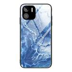 For Xiaomi Redmi A1 4G Marble Pattern Glass Phone Case(Blue Ocean)