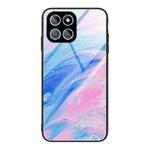 For Honor X8 Marble Pattern Glass Phone Case(Pink)