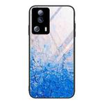 For Xiaomi Civi 2 Marble Pattern Glass Phone Case(Ocean Waves)