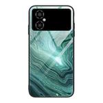 For Xiaomi Poco M4 Marble Pattern Glass Phone Case(Water Waves)