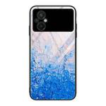 For Xiaomi Poco M5 Marble Pattern Glass Phone Case(Ocean Waves)