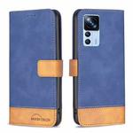 For Xiaomi 12T / 12T Pro / Redmi K50 Ultra BF11 Color Matching Skin Feel Leather Phone Case(Blue)