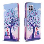 For Huawei P40 Lite Colored Drawing Horizontal Flip Leather Case with Holder & Card Slots & Wallet(Two Owls)