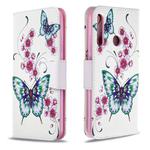 For Huawei P40 Lite E / Y7P Colored Drawing Horizontal Flip Leather Case with Holder & Card Slots & Wallet(Peach Blossom and Butterfly)