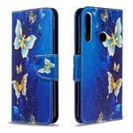 For Huawei P40 Lite E / Y7P Colored Drawing Horizontal Flip Leather Case with Holder & Card Slots & Wallet(Golden Butterfly)