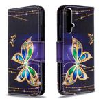 For Huawei Honor 20S Colored Drawing Horizontal Flip Leather Case with Holder & Card Slots & Wallet(Big Butterfly)