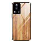 For Xiaomi Civi 2 Wood Grain Glass Phone Case(Yellow)