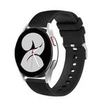 For Samsung Galaxy Watch5 40mm/44mm / Watch5 Pro 20mm Pockmarked Silver Buckle Silicone Watch Band(Black)