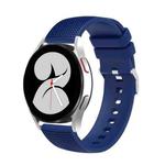 For Samsung Galaxy Watch5 40mm/44mm / Watch5 Pro 20mm Pockmarked Silver Buckle Silicone Watch Band(Blue)