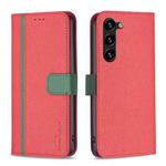 For Samsung Galaxy S23+ 5G BF13 Color Matching Cross Texture Leather Phone Case(Red)