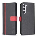 For Samsung Galaxy S23 5G BF13 Color Matching Cross Texture Leather Phone Case(Black)