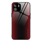 For Xiaomi Redmi A1 4G Texture Gradient Glass TPU Phone Case(Red)