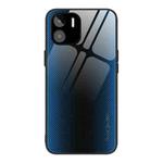 For Xiaomi Redmi A1 4G Texture Gradient Glass TPU Phone Case(Blue)